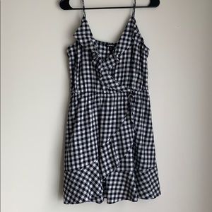Express black & white gingham dress